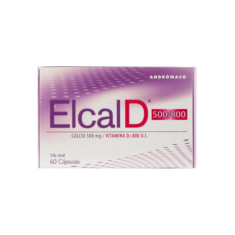 Elcal-D 500/800 vitamina D3 800 UI 60 Cápsulas