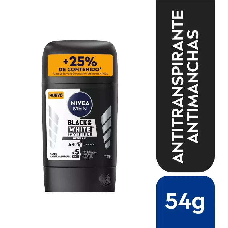 Antitranspirante Barra Black and White Nivea Men 54g