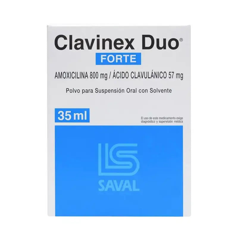 Clavinex Duo Forte 800mg/57mg Polvo para suspensión oral con solvente 35ml
