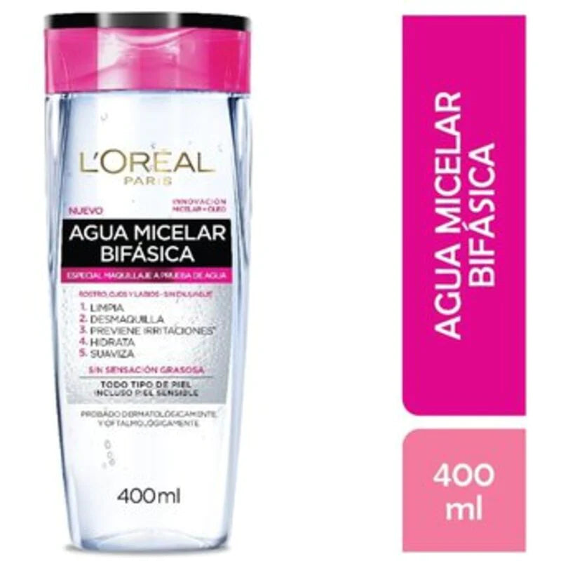 Agua micelar Bifásica L'Oreal 400ml