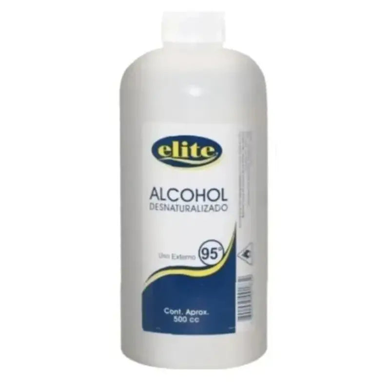 Alcohol desnaturalizado 95° uso externo Elite con 500 cc