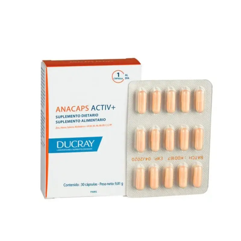 Anacaps Active+ Tratamiento Anticaída Ducray 30 Capsulas