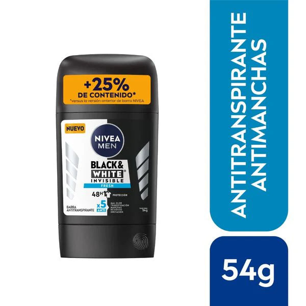 Antitranspirante Barra Black and White Fresh Nivea Men 54g