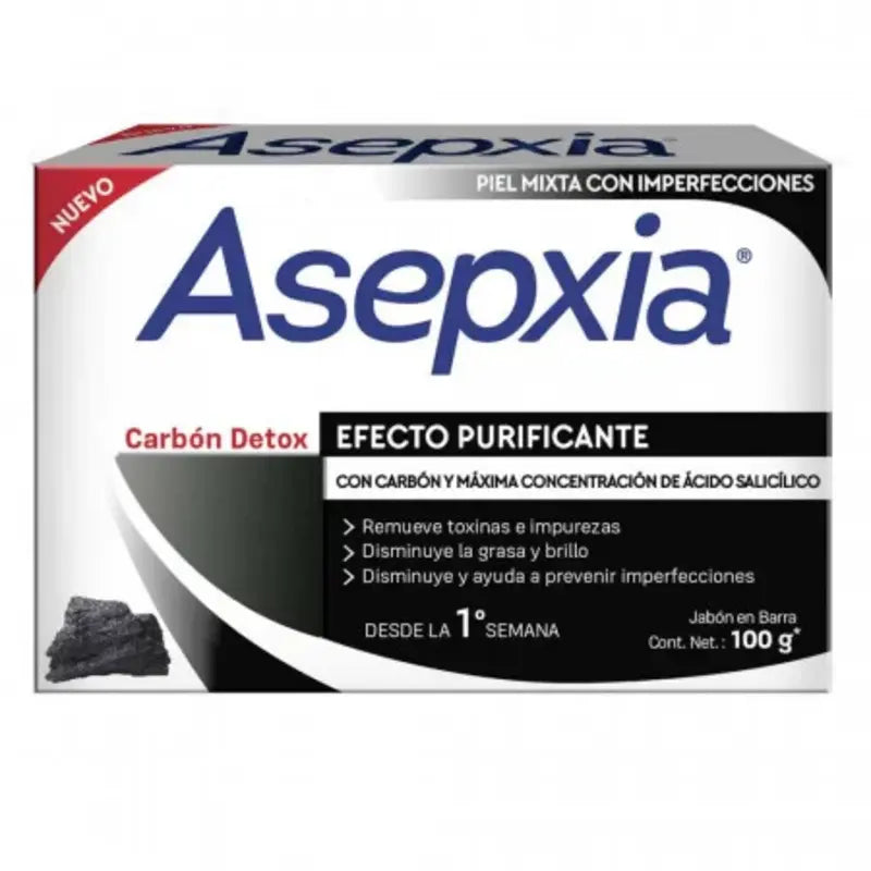 Asepxia Carbón Detox Jabón en Barra 100gr