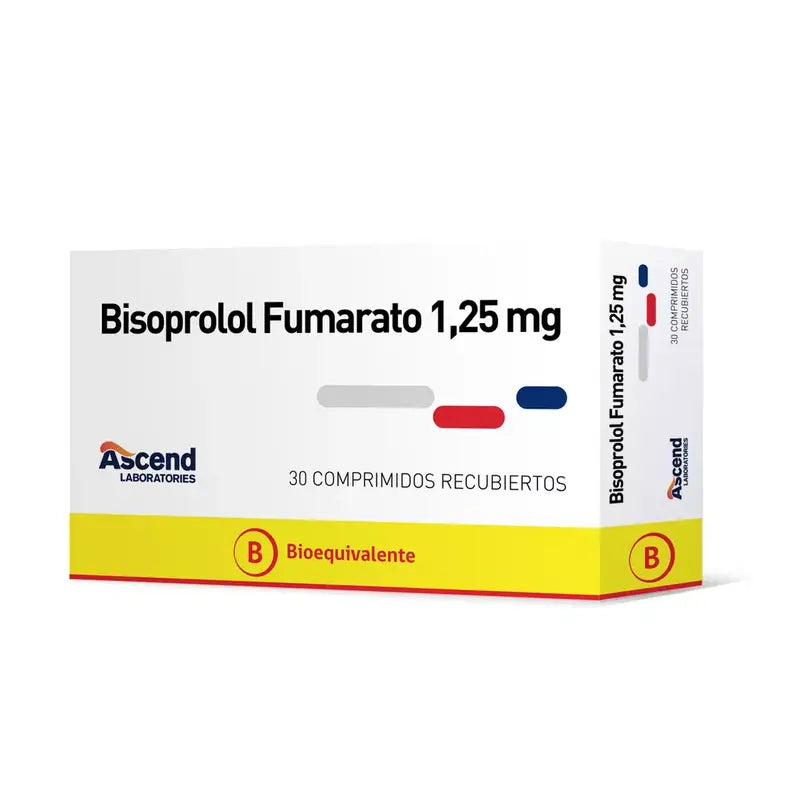 Bisoprolol 1,25mg 30 Comprimidos recubiertos