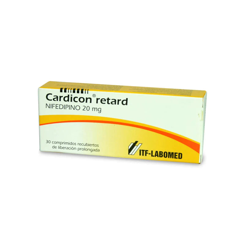 Cardicon retard Nifedipino 20mg 30 Comprimidos