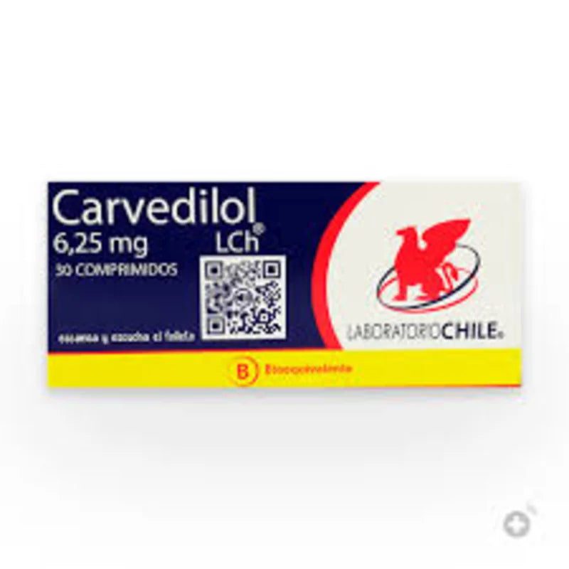 Carvedilol 6,25mg 30 Comprimidos