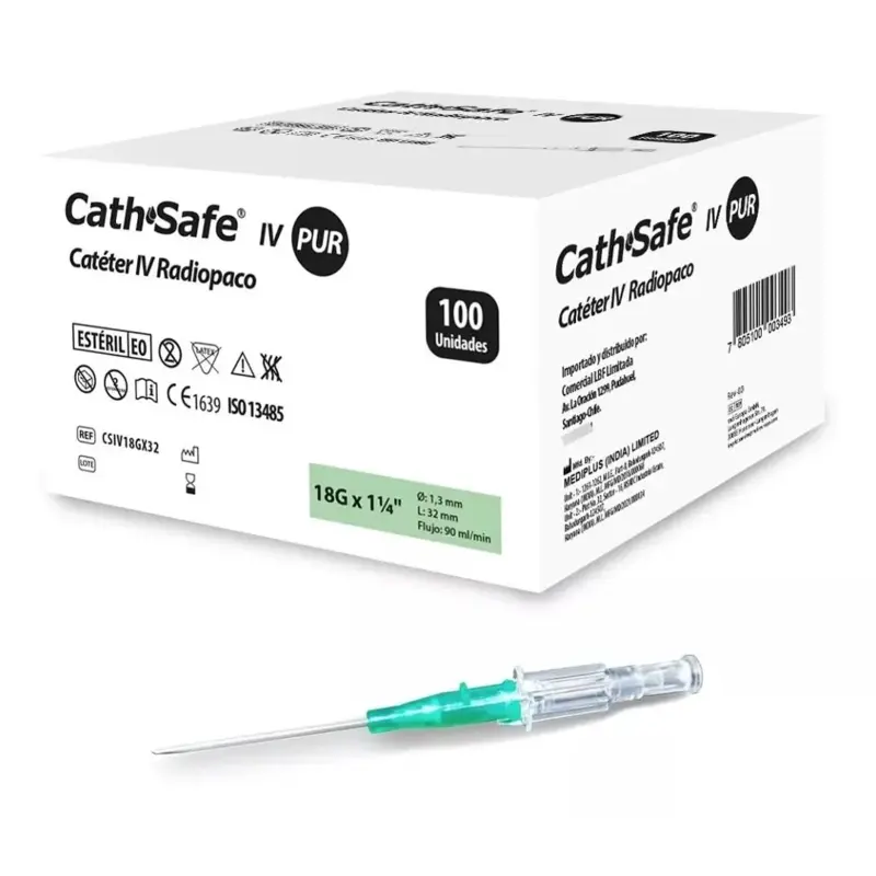 Cateter Cathsafe Iv Pur 18g X 32mm (1 unidad)