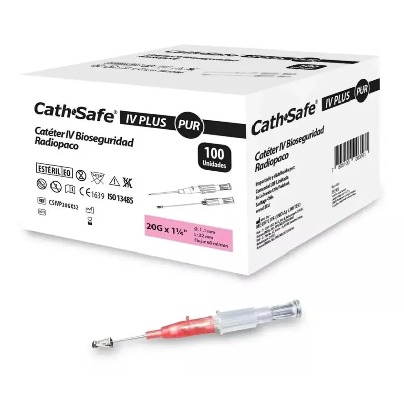 Cateter Cathsafe Iv Pur 20g X 32mm (1 unidad)