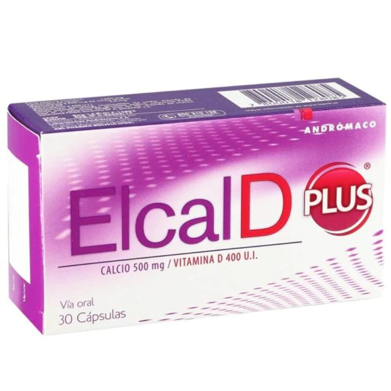 Elcal-D Plus 500mg 30 Cápsulas