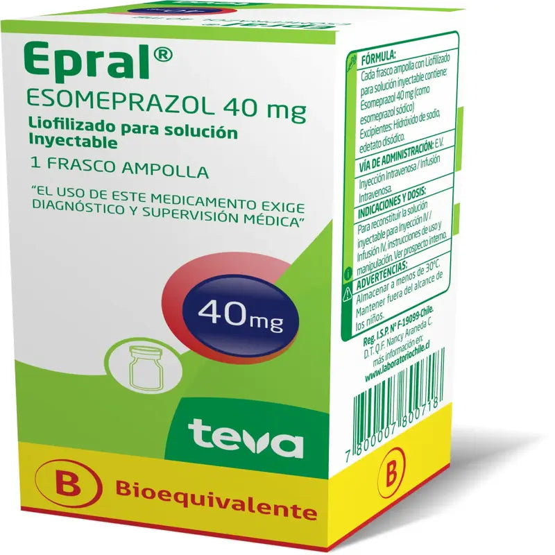 Epral (esomeprazol) 40 mg 1 Frasco Ampolla