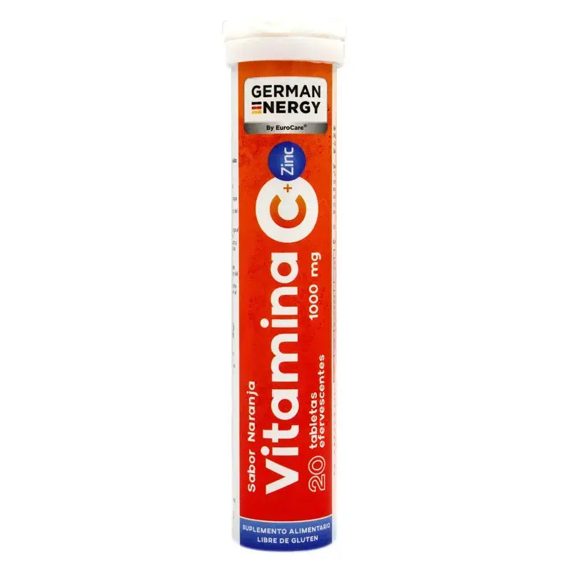 Vitamina C 1000mg +Zinc 20 Tabletas Efervescentes Sabor Naranja