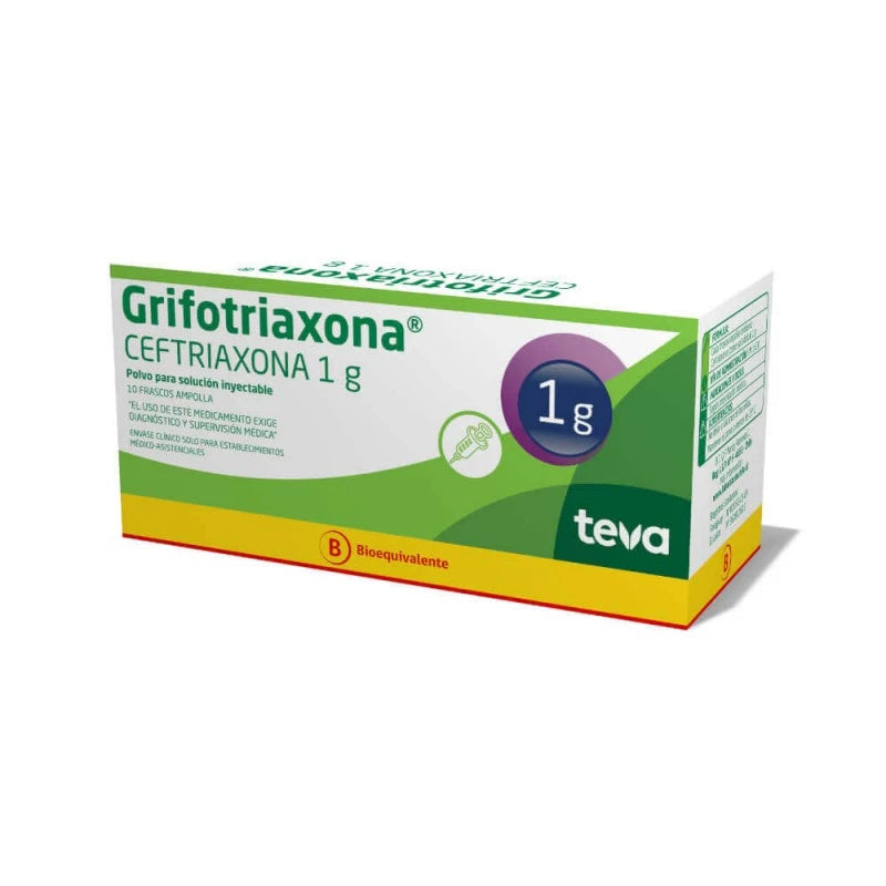 Grifotriaxona 1g Polvo para solución inyectable 10 Ampollas