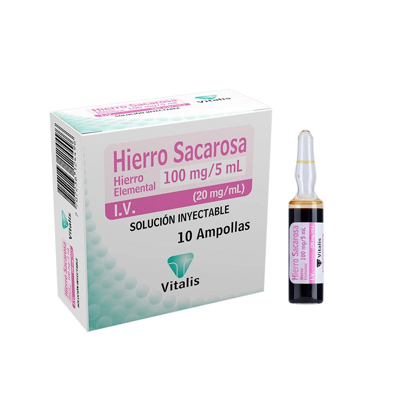 Hierro (Complejo Sacarato) 100mg/5m Solución Inyectable 10 Ampollas