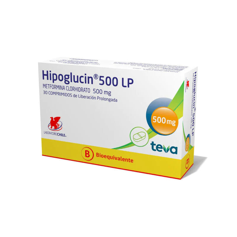 Hipoglucin 500mg LP 30 Comprimidos