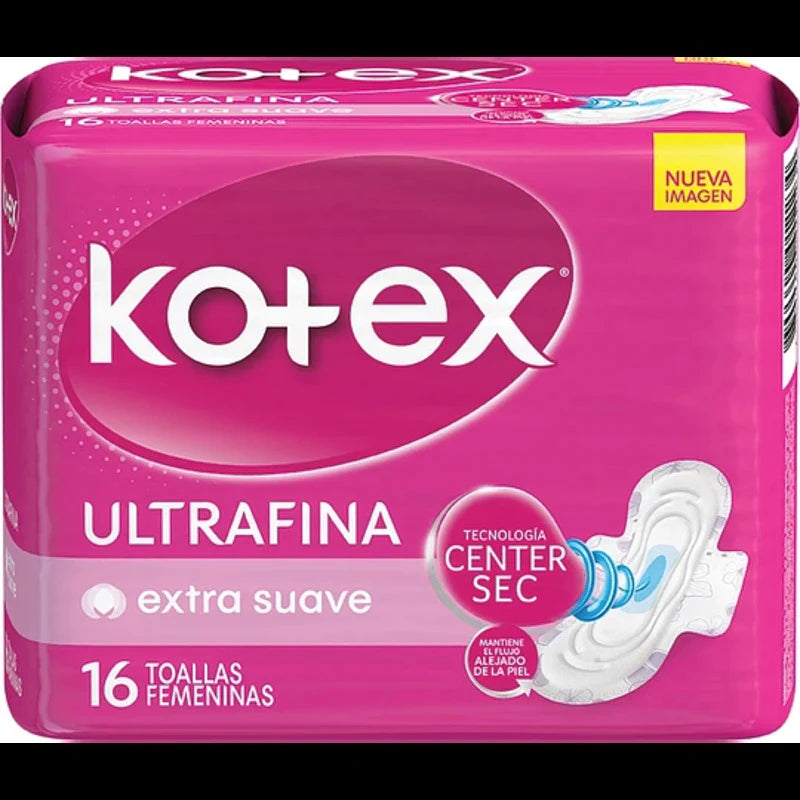 Kotex ultrafina Tecnología center sec 16 toallas femeninas