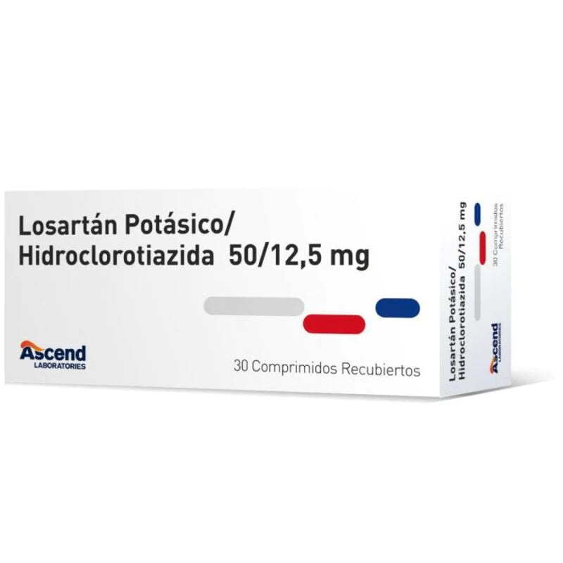 Losartan potásico/Hidroclorotiazida 50mg/12,5mg 30 Comprimidos Recubiertos