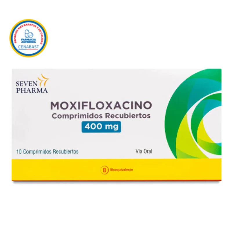 Moxifloxacino 400mg 10 comprimidos recubiertos Seven Pharma