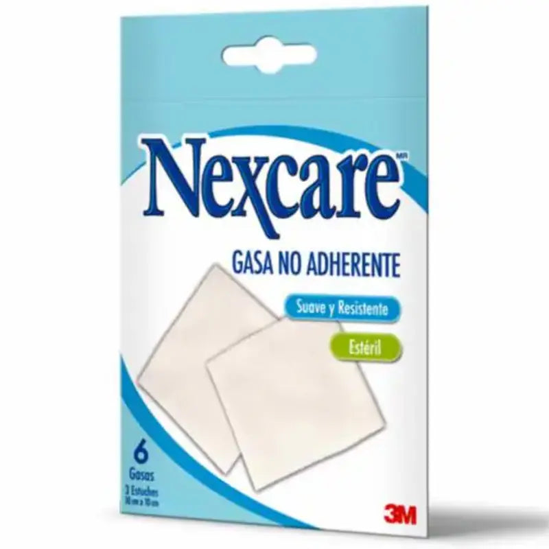 Nexcare 3M gasa suave y resistente esteril 6 gasas 10x10 cms