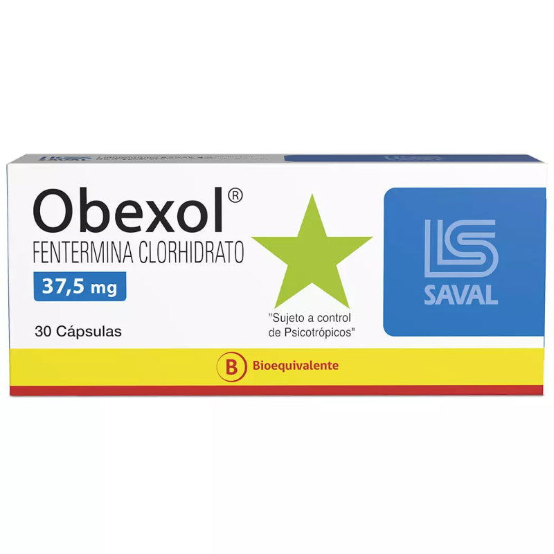 Obexol 37,5mg 30 Cápsulas