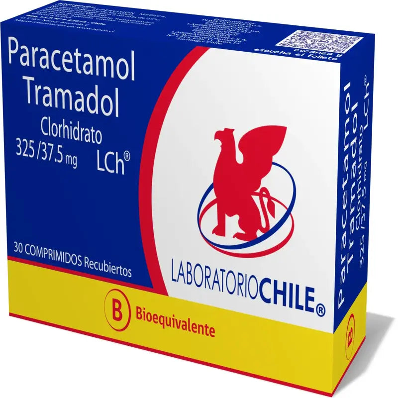 Paracetamol Tramadol Clorhidrato 325 / 37,5 mg 30 Comprimidos Recubiertos