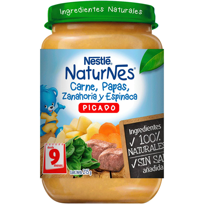 Picado naturnes Carne, papas, zanahoria y espinaca 215g