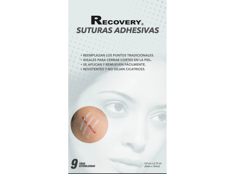 Suturas Adhesivas 9 unidades Recovery 0,6cmx0,75cm