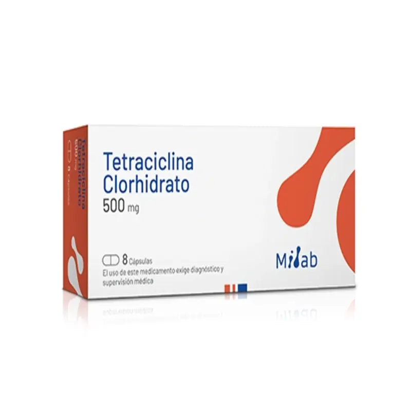 Tetraciclina Clorhidrato 500mg 8 Cápsulas