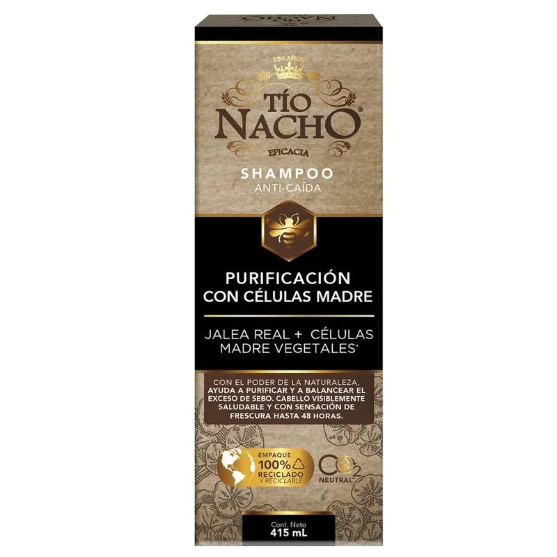 Tío Nacho Shampoo Anti-Caída purificación células madres 415mL