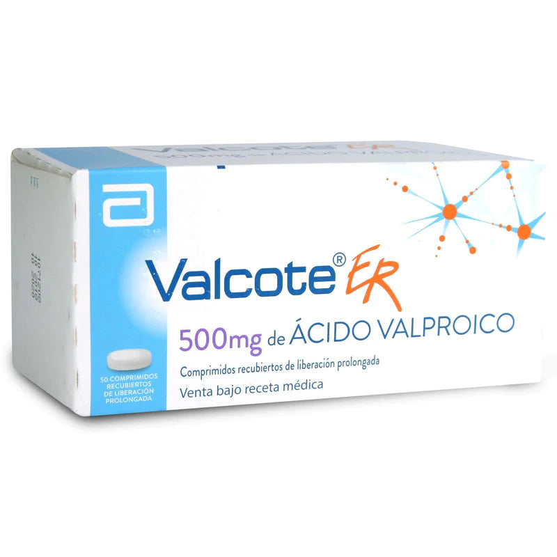 Valcote ER Divalproato de sodio de acido valproico  500mg 50 comprimidos