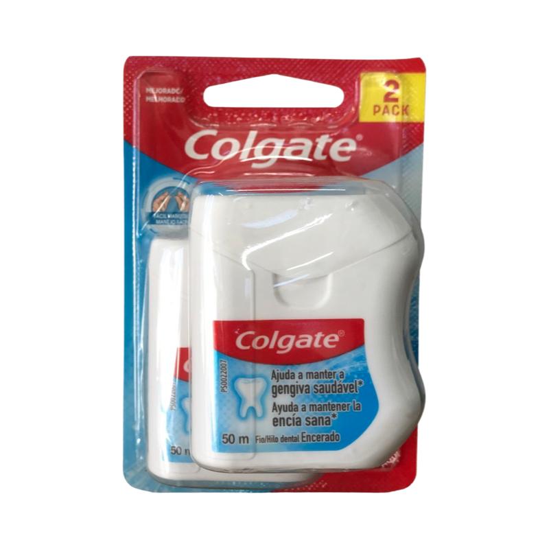 Colgate Hilo dental con cera unidades de 50m c/u Pack X2