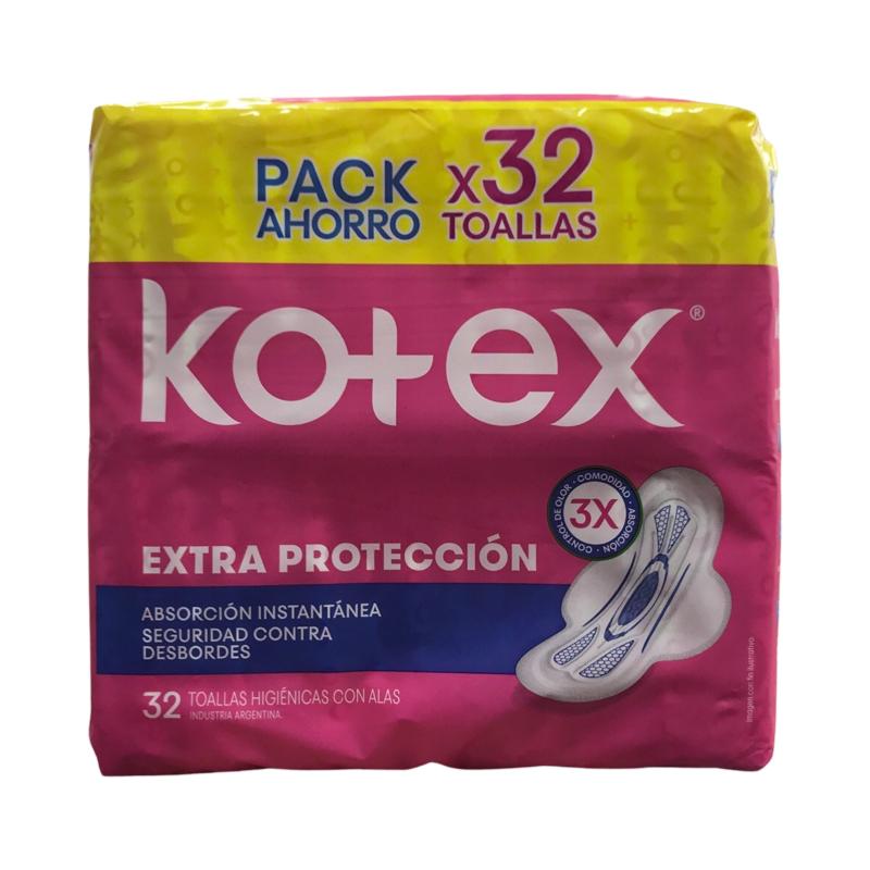 Kotex Pack Ahorro 32 Toallas Higiénicas con alas