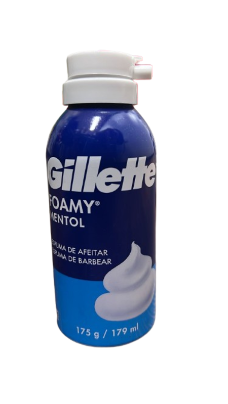 Espuma de afeitar foamy mentol gillette 175g/179ml