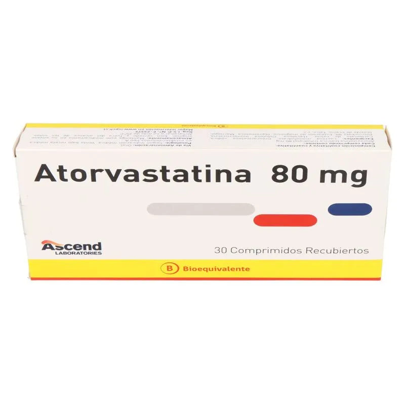 Atorvastatina 80mg 30 Comprimidos Recubiertos