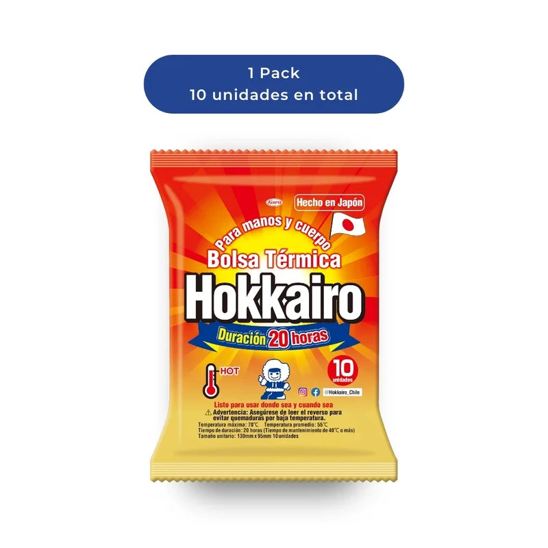 Hokkairo Bolsa térmica portátil 10 Unidades Manos y Cuerpo