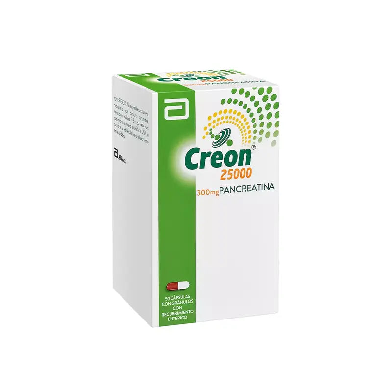 Creon 25000 300mg 50 Cápsulas Con Gránulos Con Recubrimiento Entérico