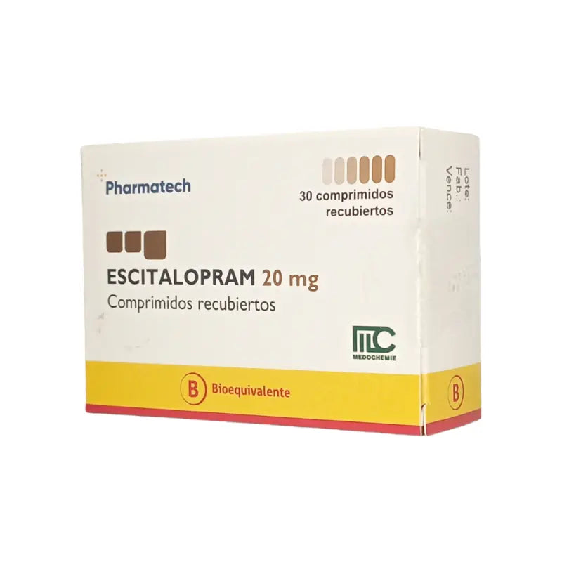 Escitalopram 20mg 30 Comprimidos Recubiertos