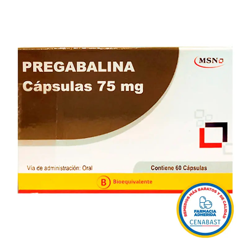 Pregabalina 75mg 60 Cápsulas