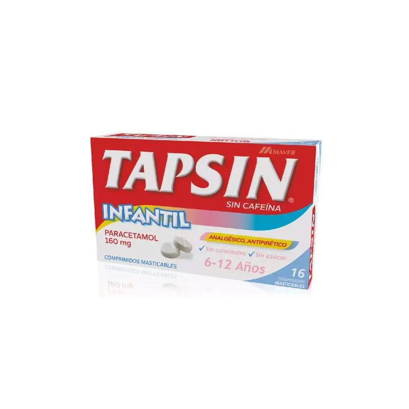 Tapsin Infantil 160mg 16 Comprimidos Masticables