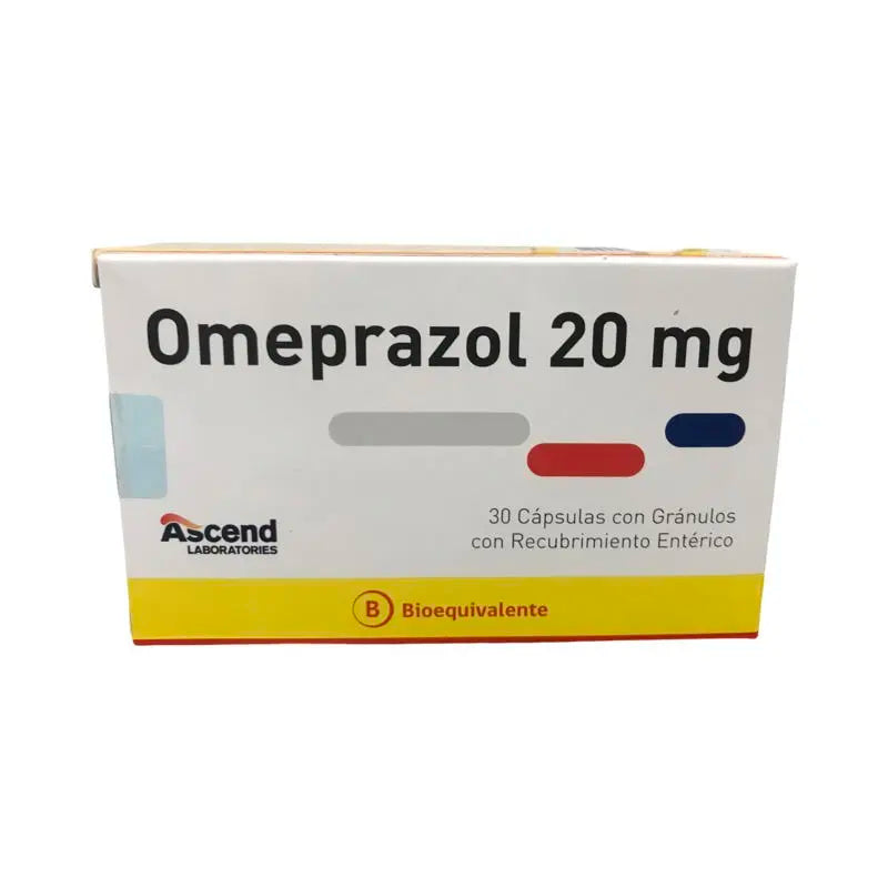 Omeprazol 20mg 30 Cápsulas con Gránulos con Recubrimiento Entérico