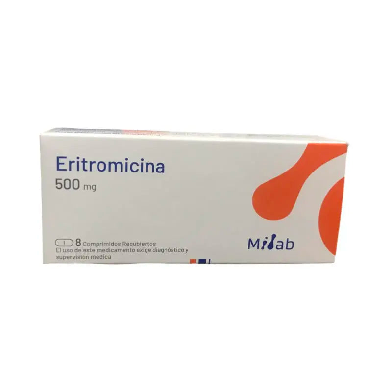 Eritromicina 500mg 8 Comprimidos Recubiertos