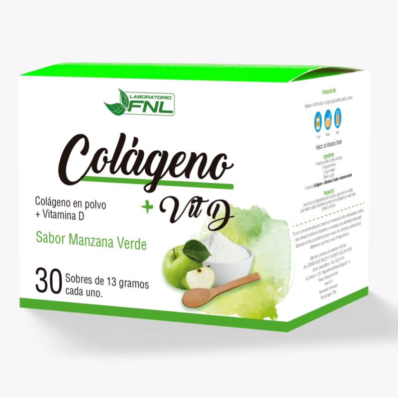 Colágeno + Vit C y D Manzana verde 30 Sobres Fnl